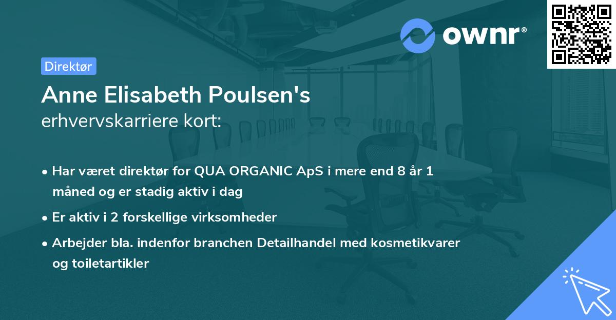 Anne Elisabeth Poulsen's erhvervskarriere kort
