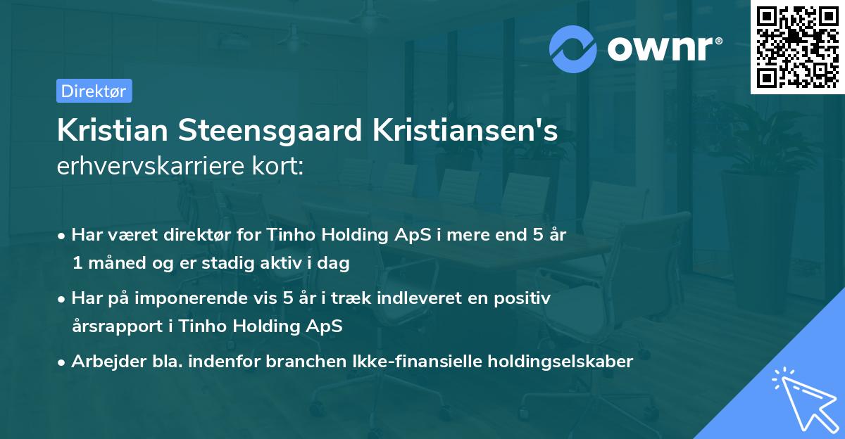 Kristian Steensgaard Kristiansen's erhvervskarriere kort
