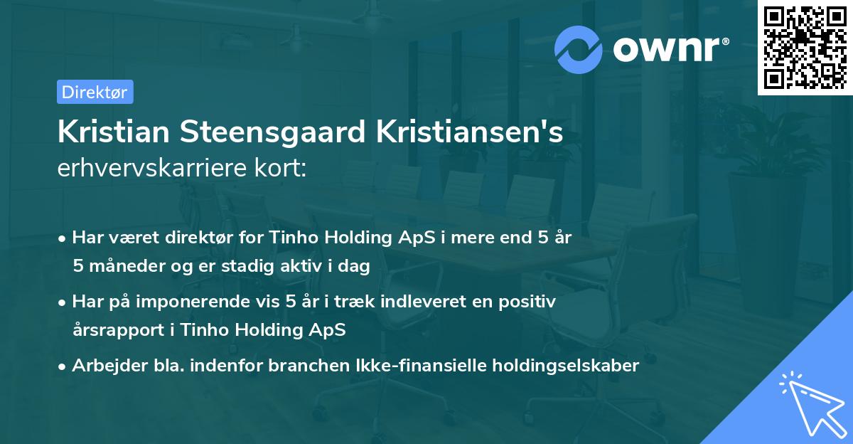 Kristian Steensgaard Kristiansen's erhvervskarriere kort