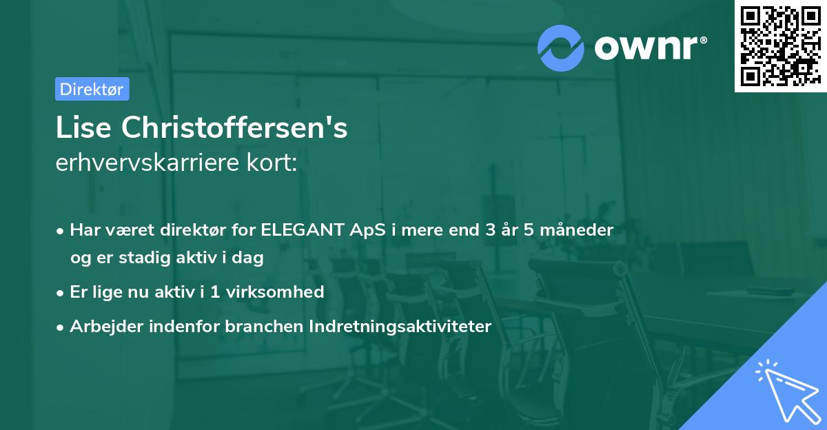 Lise Christoffersen's erhvervskarriere kort
