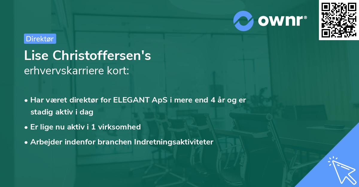 Lise Christoffersen's erhvervskarriere kort