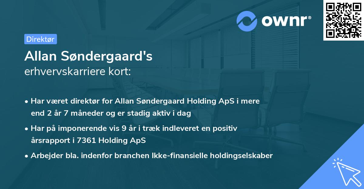 Allan Søndergaard's erhvervskarriere kort