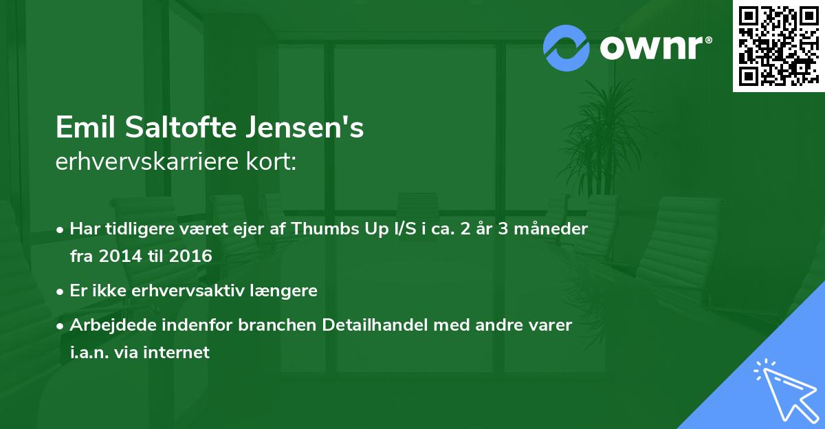 Emil Saltofte Jensen's erhvervskarriere kort