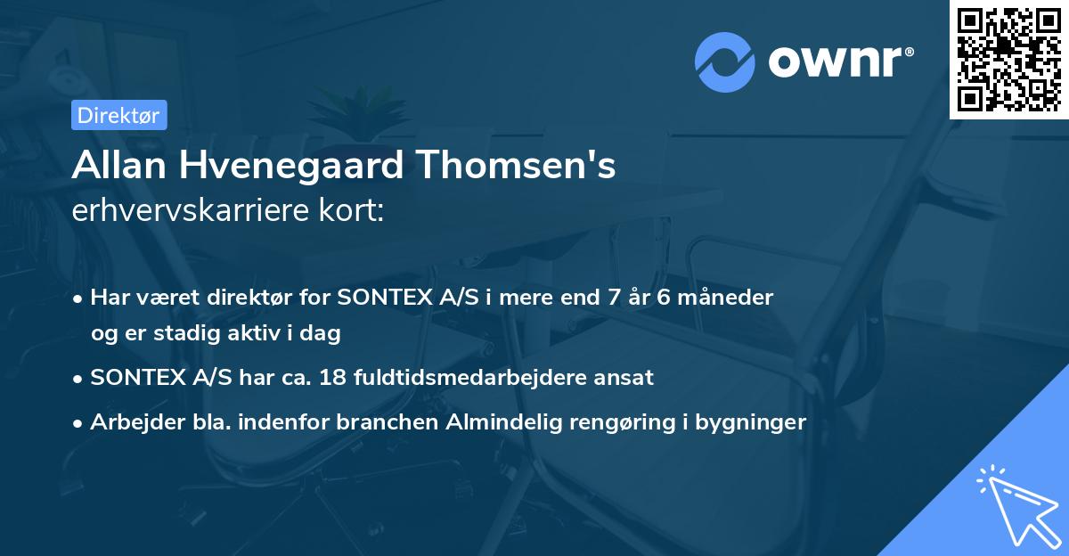 Allan Hvenegaard Thomsen's erhvervskarriere kort