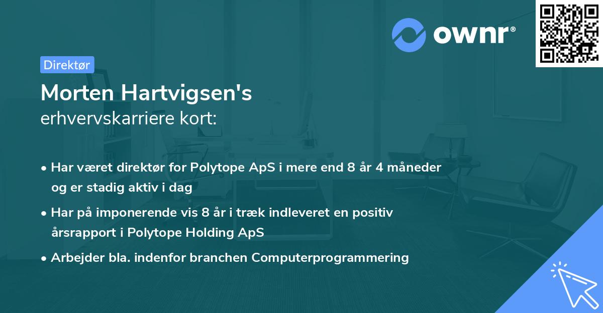 Morten Hartvigsen's erhvervskarriere kort