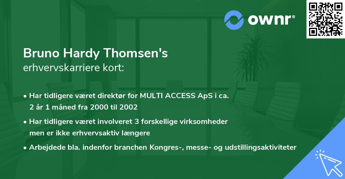 Bruno Hardy Thomsen's erhvervskarriere kort