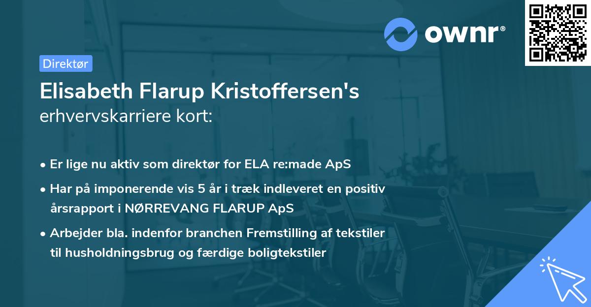 Elisabeth Flarup Kristoffersen's erhvervskarriere kort