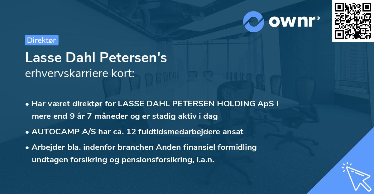 Lasse Dahl Petersen's erhvervskarriere kort