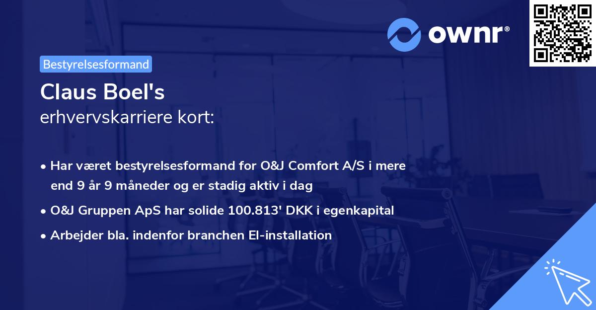 Claus Boel's erhvervskarriere kort