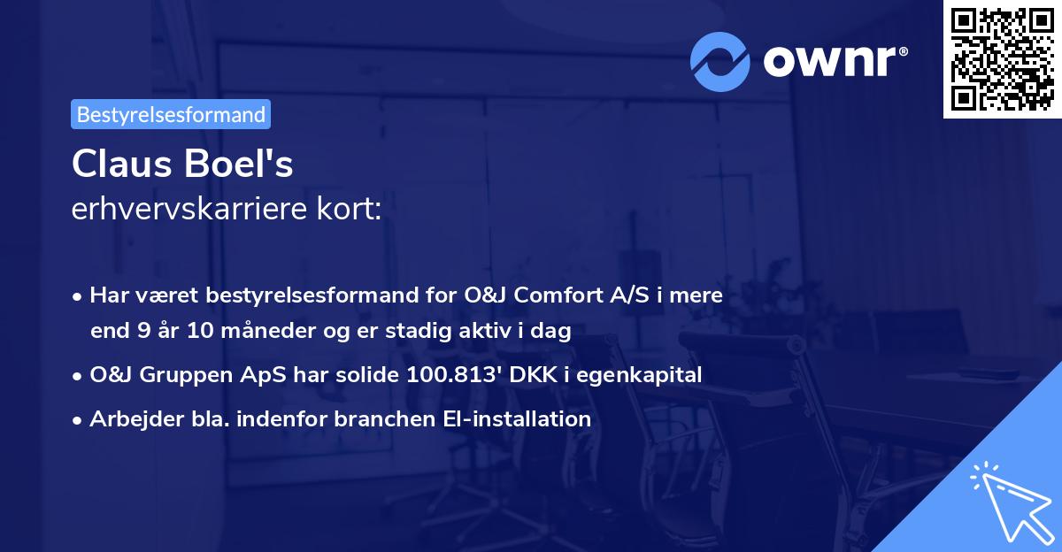 Claus Boel's erhvervskarriere kort
