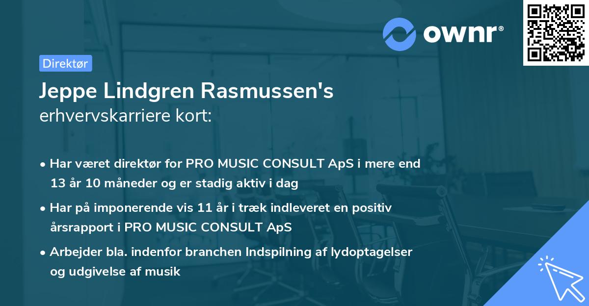 Jeppe Lindgren Rasmussen's erhvervskarriere kort