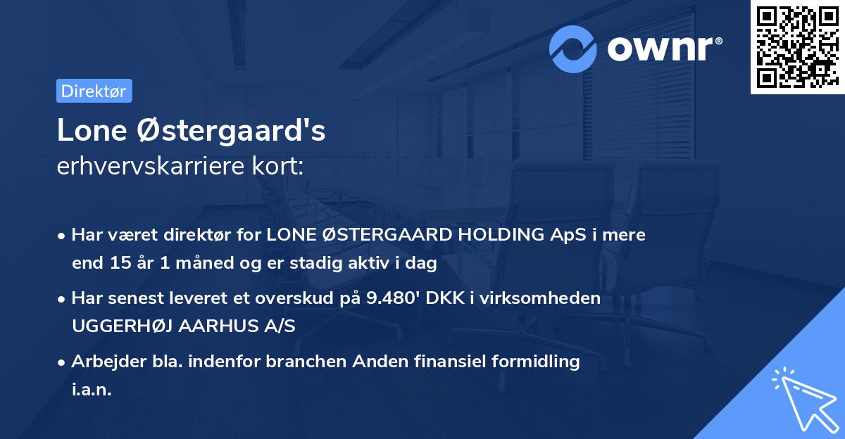 Lone Østergaard's erhvervskarriere kort