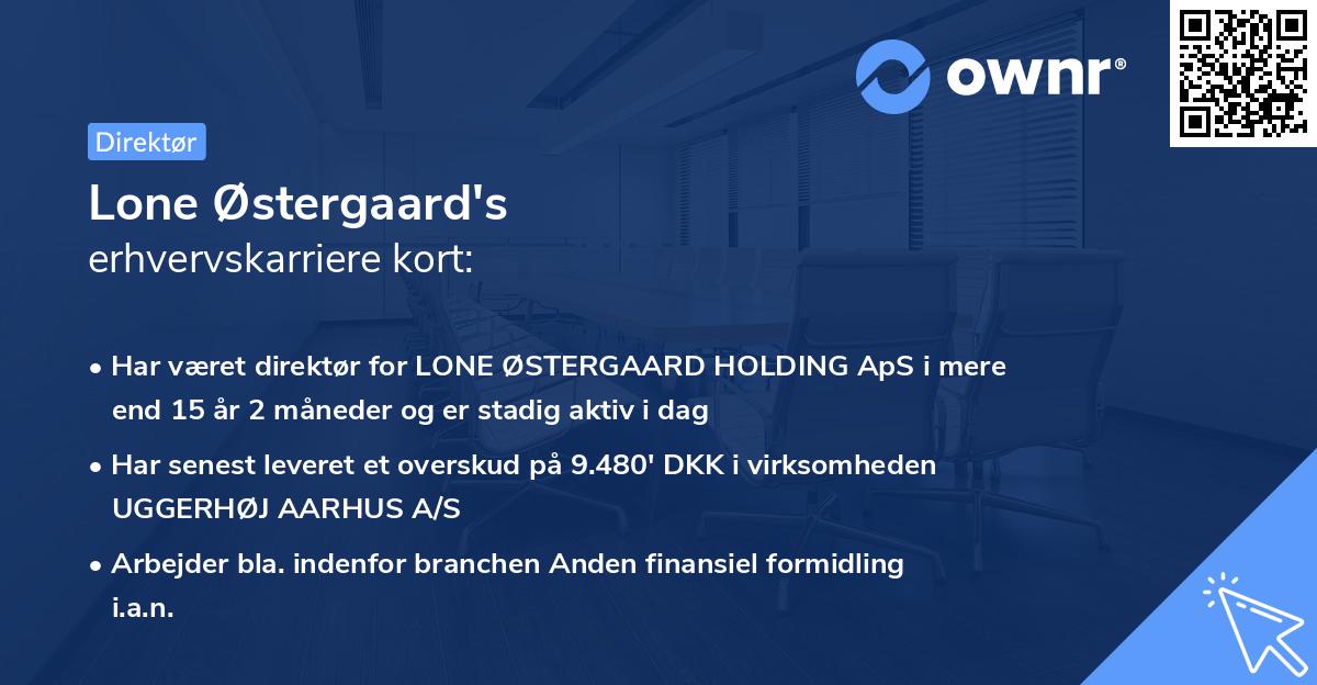 Lone Østergaard's erhvervskarriere kort