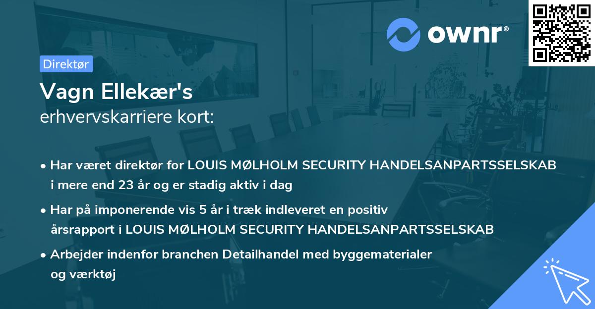 Vagn Ellekær's erhvervskarriere kort