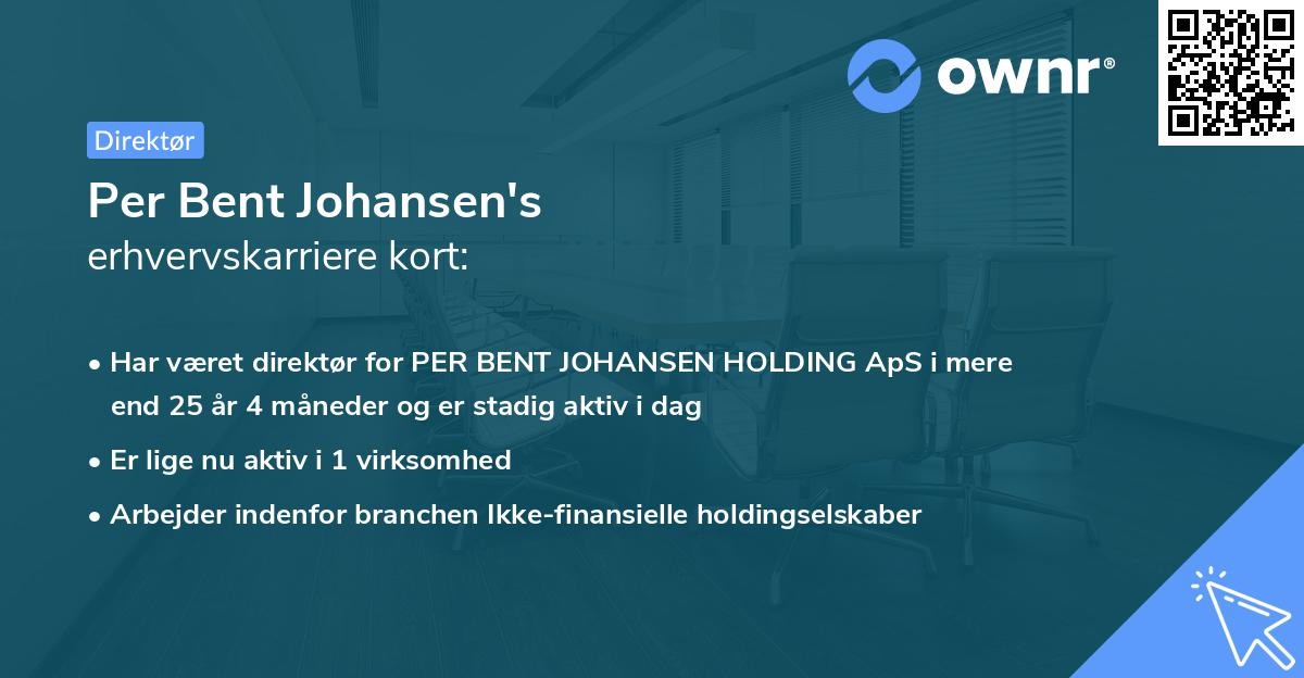Per Bent Johansen's erhvervskarriere kort