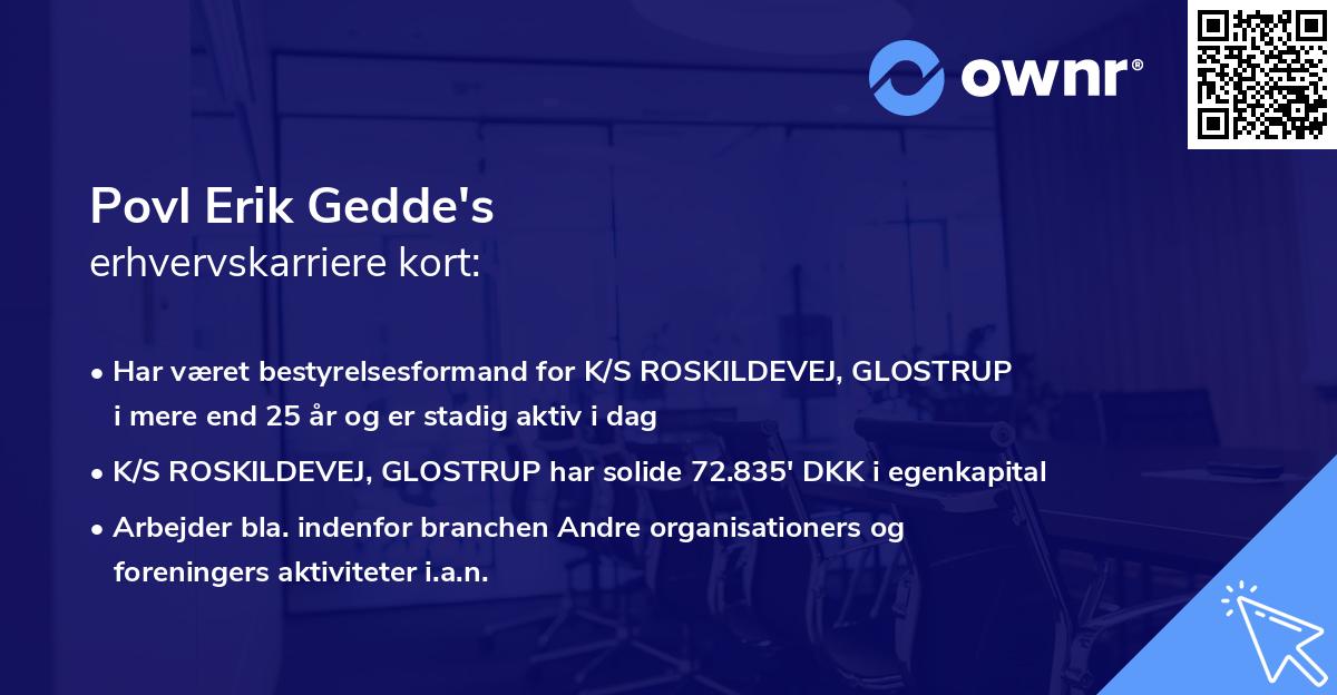 Povl Erik Gedde's erhvervskarriere kort