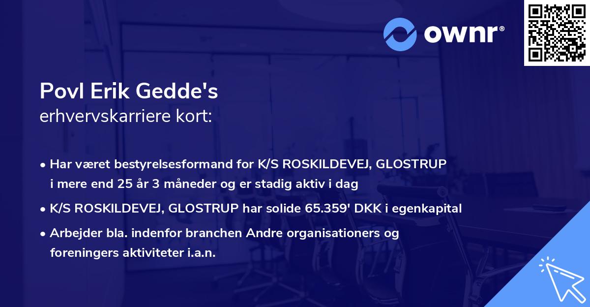 Povl Erik Gedde's erhvervskarriere kort