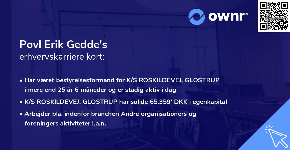Povl Erik Gedde's erhvervskarriere kort