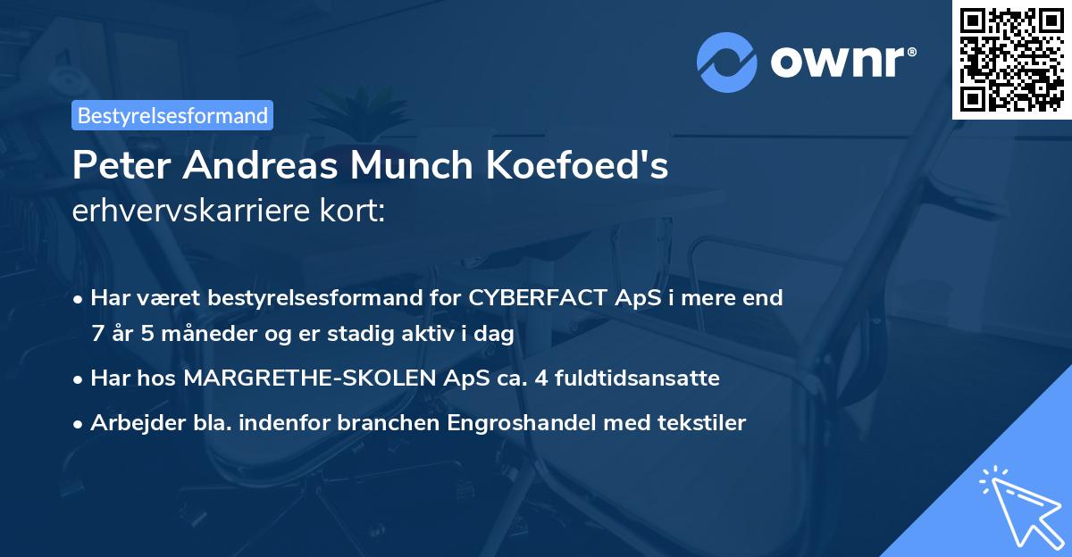 Peter Andreas Munch Koefoed's erhvervskarriere kort