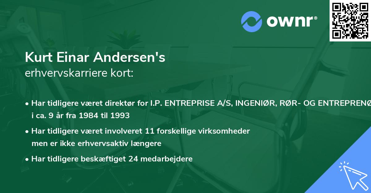 Kurt Einar Andersen's erhvervskarriere kort