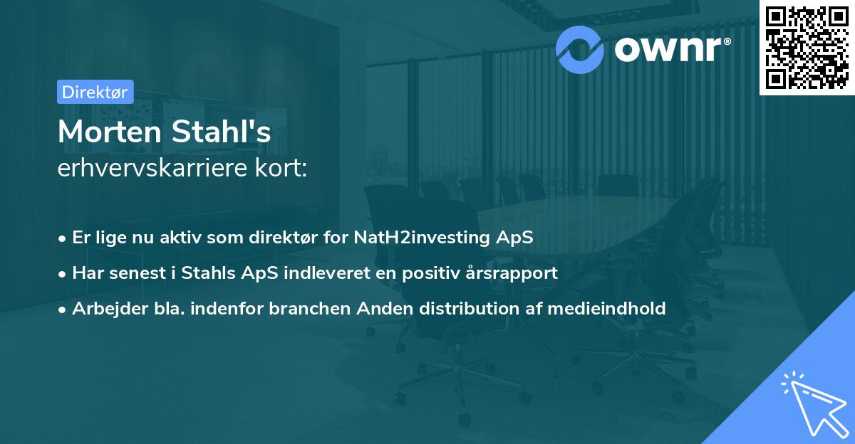 Morten Stahl's erhvervskarriere kort