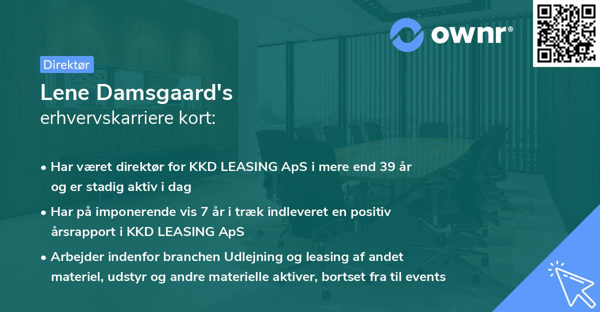 Lene Damsgaard's erhvervskarriere kort