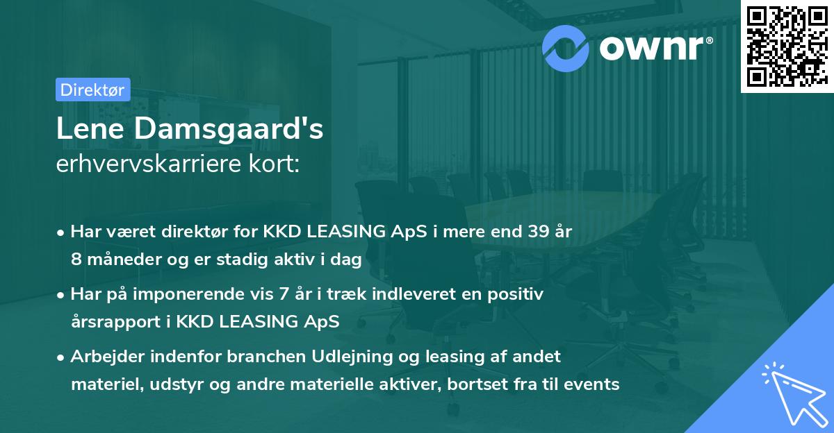 Lene Damsgaard's erhvervskarriere kort