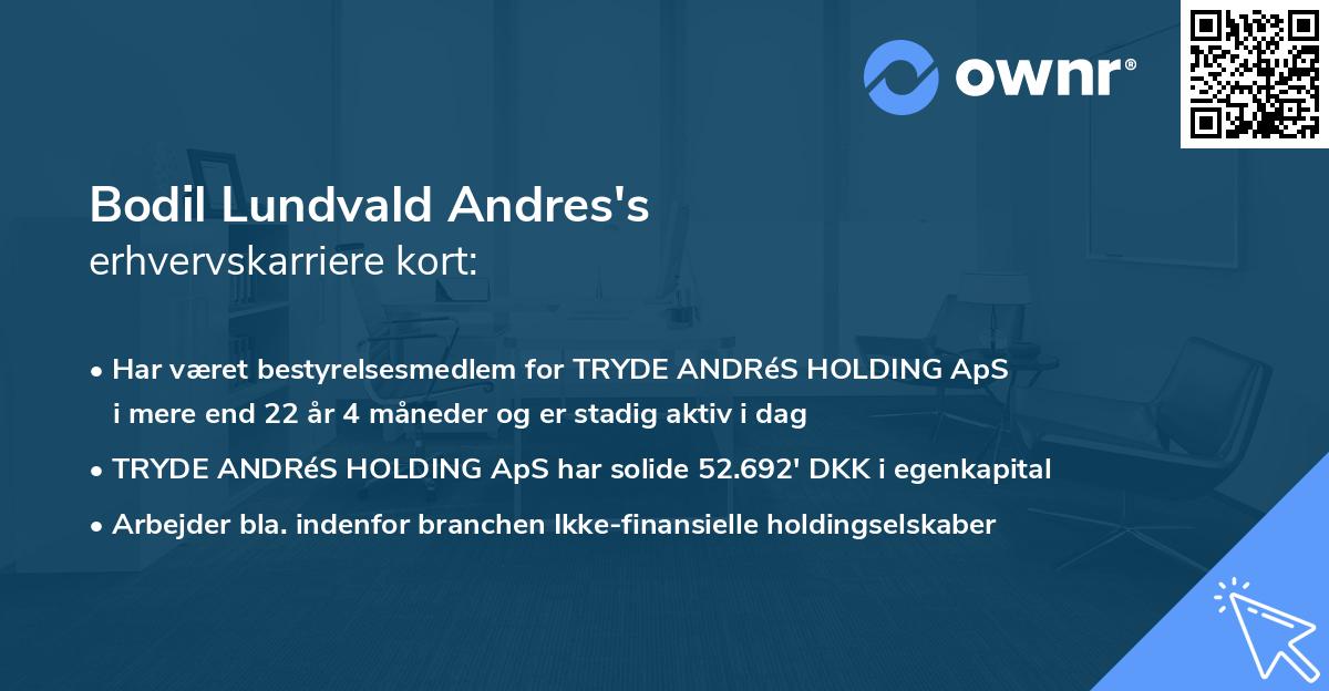 Bodil Lundvald Andres's erhvervskarriere kort