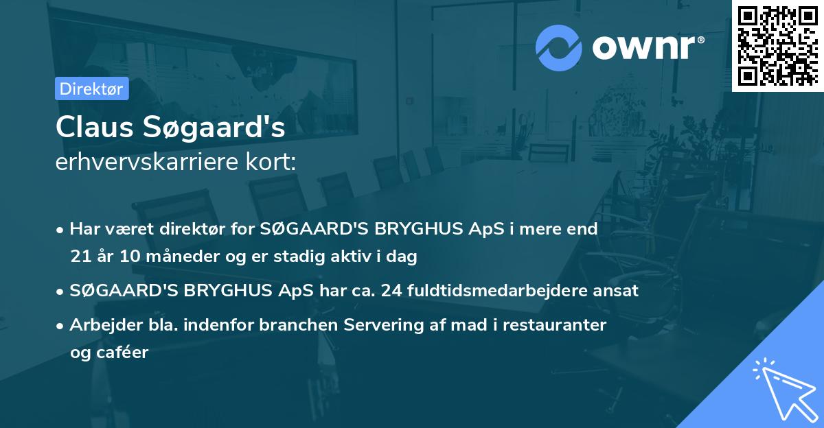 Claus Søgaard's erhvervskarriere kort