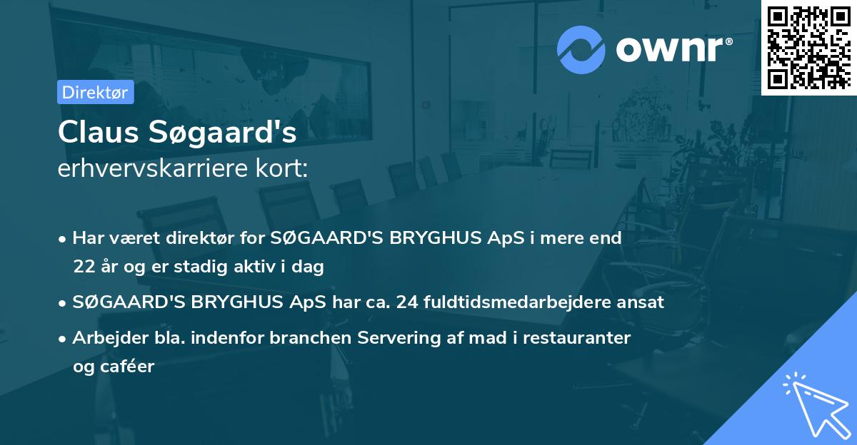 Claus Søgaard's erhvervskarriere kort