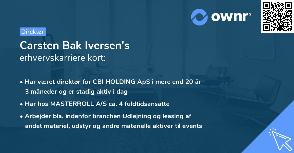 Carsten Bak Iversen's erhvervskarriere kort
