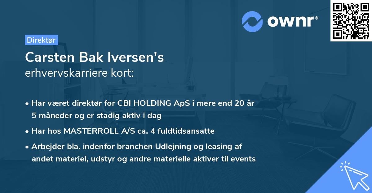 Carsten Bak Iversen's erhvervskarriere kort