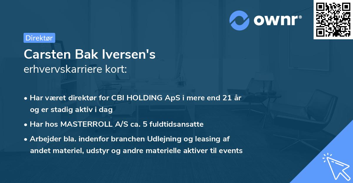 Carsten Bak Iversen's erhvervskarriere kort