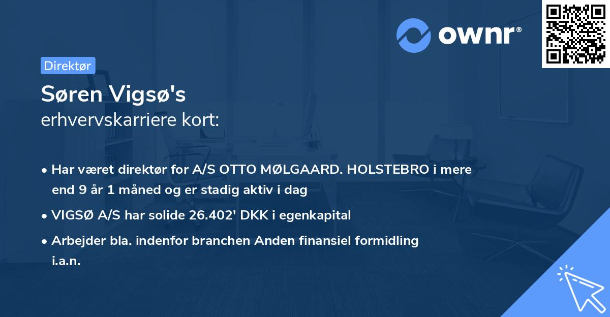 Søren Vigsø's erhvervskarriere kort