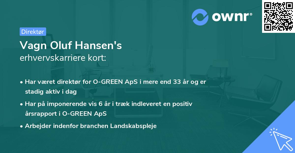 Vagn Oluf Hansen's erhvervskarriere kort