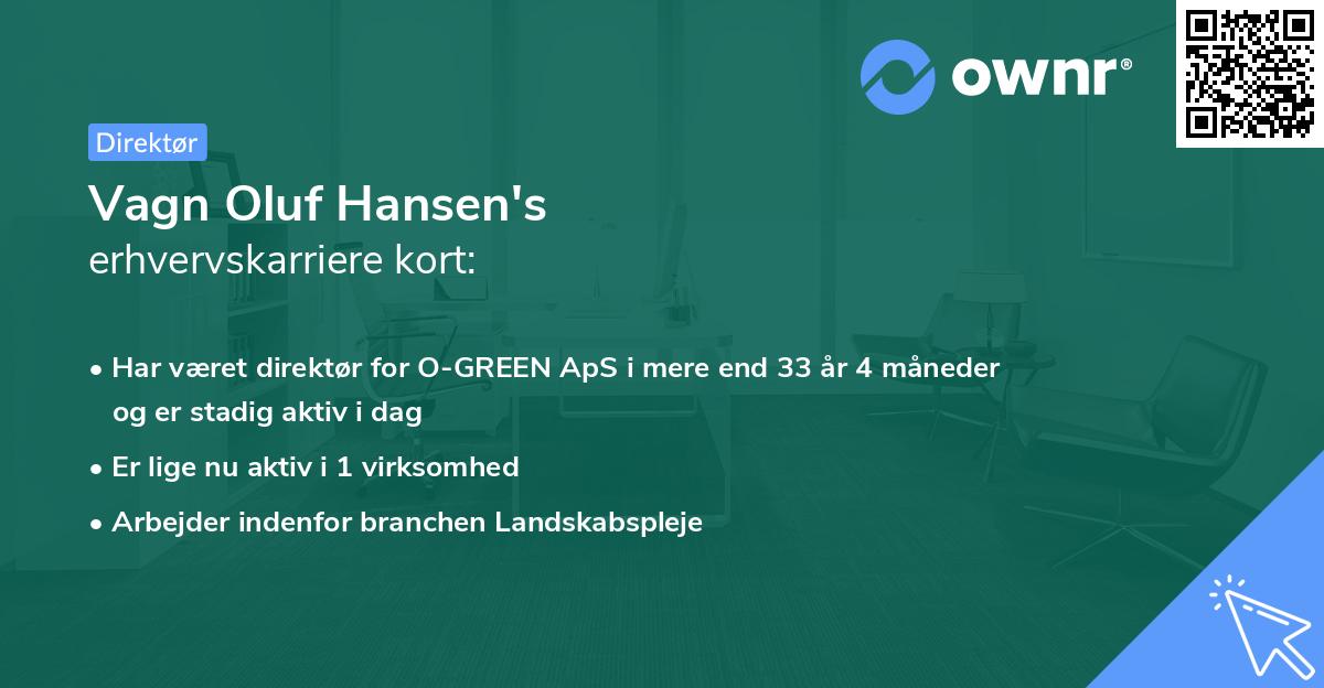 Vagn Oluf Hansen's erhvervskarriere kort