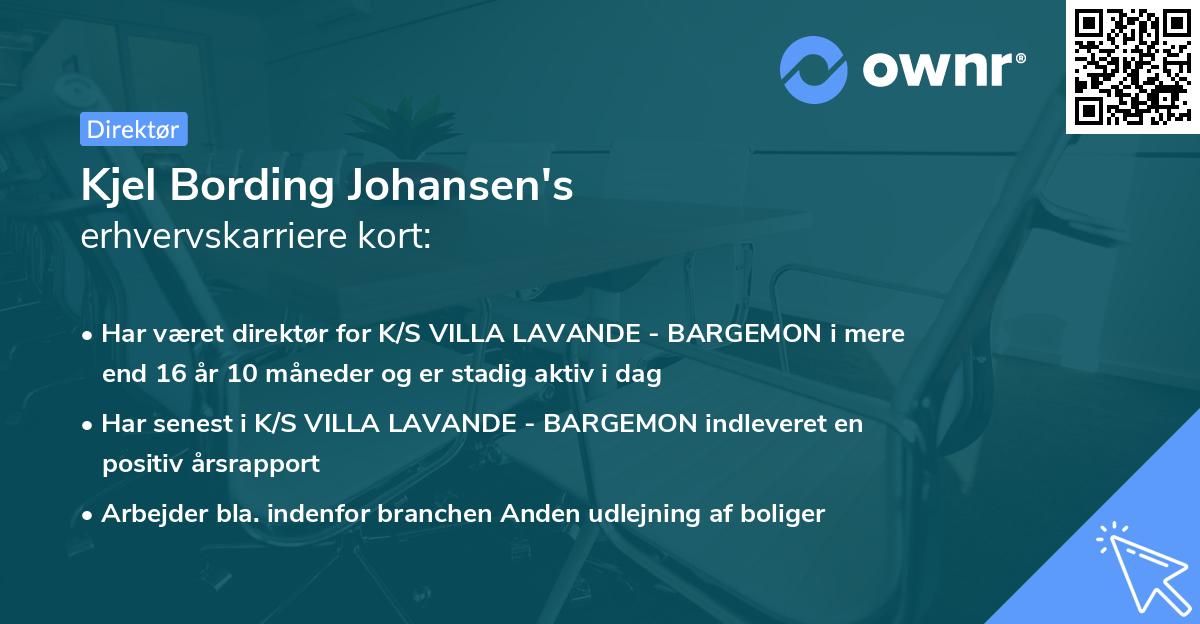 Kjel Bording Johansen's erhvervskarriere kort