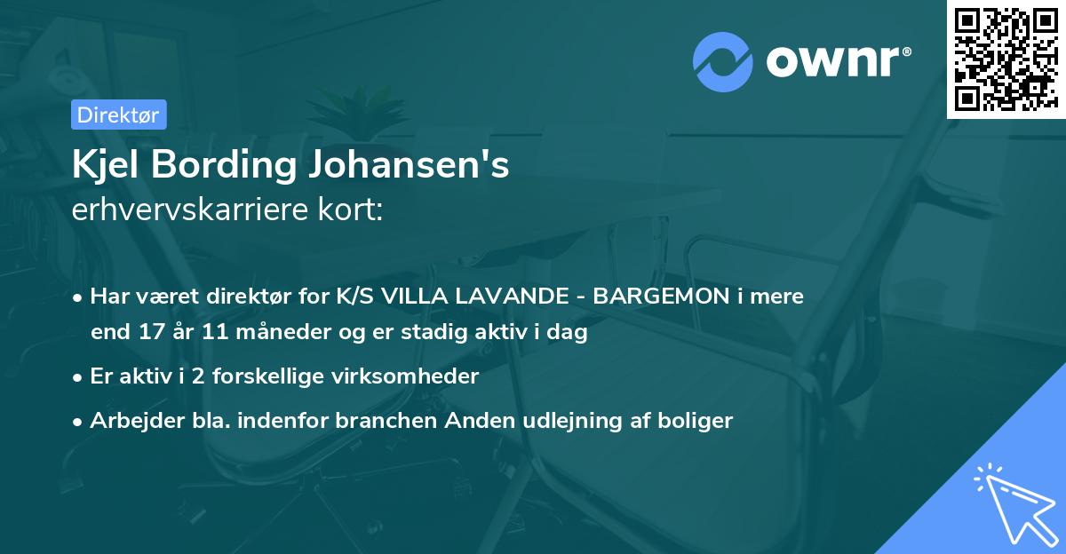 Kjel Bording Johansen's erhvervskarriere kort