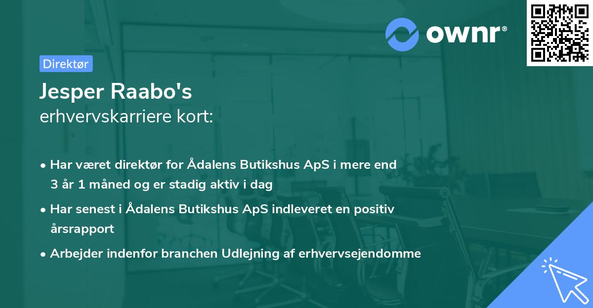 Jesper Raabo's erhvervskarriere kort
