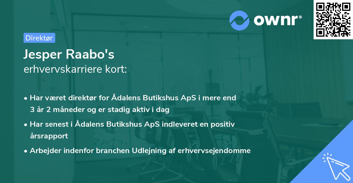 Jesper Raabo's erhvervskarriere kort