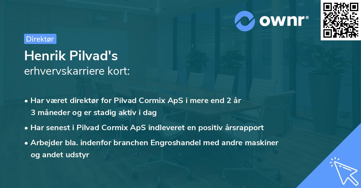 Henrik Pilvad's erhvervskarriere kort