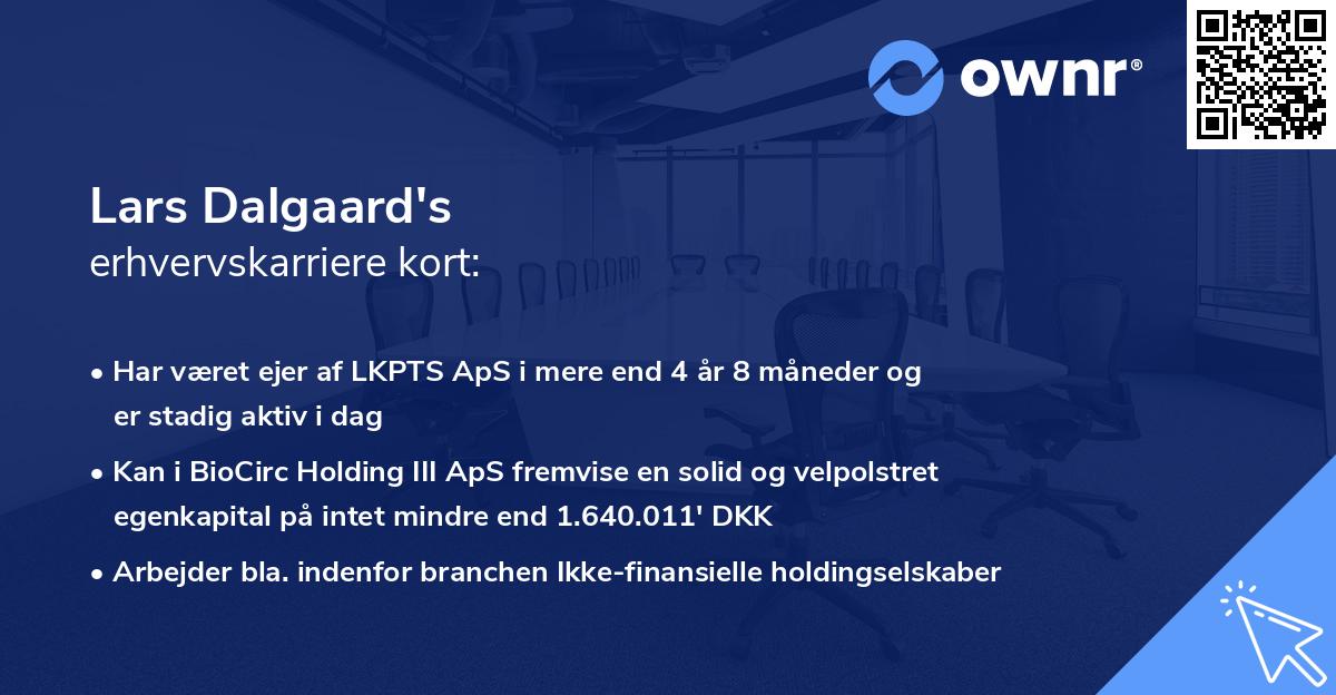 Lars Dalgaard's erhvervskarriere kort