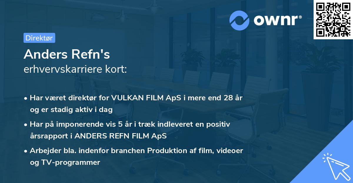 Anders Refn's erhvervskarriere kort