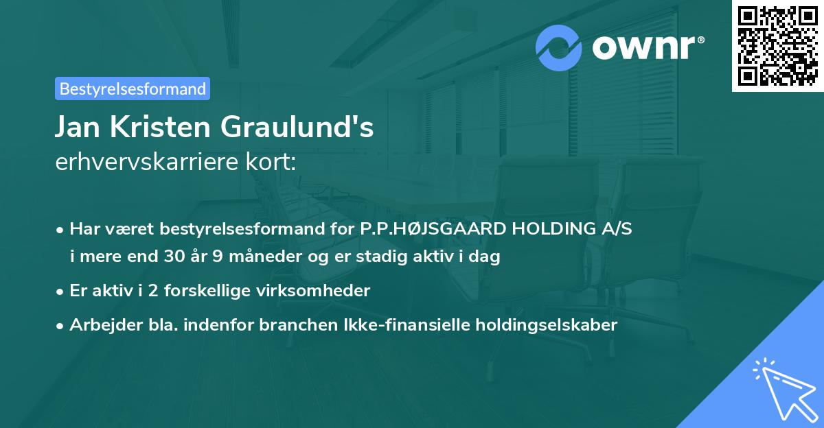 Jan Kristen Graulund's erhvervskarriere kort