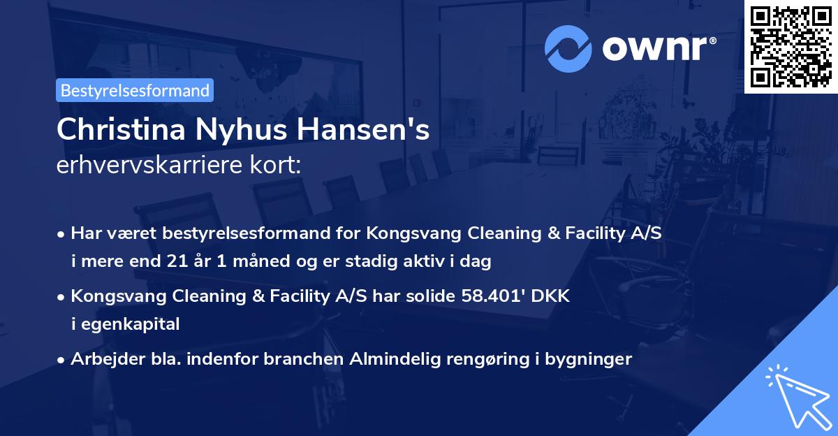 Christina Nyhus Hansen's erhvervskarriere kort