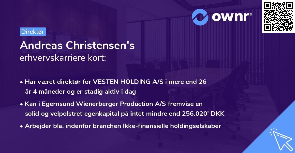 Andreas Christensen's erhvervskarriere kort