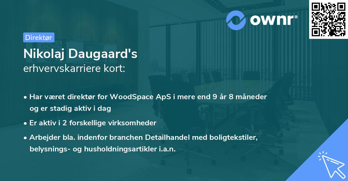 Nikolaj Daugaard's erhvervskarriere kort