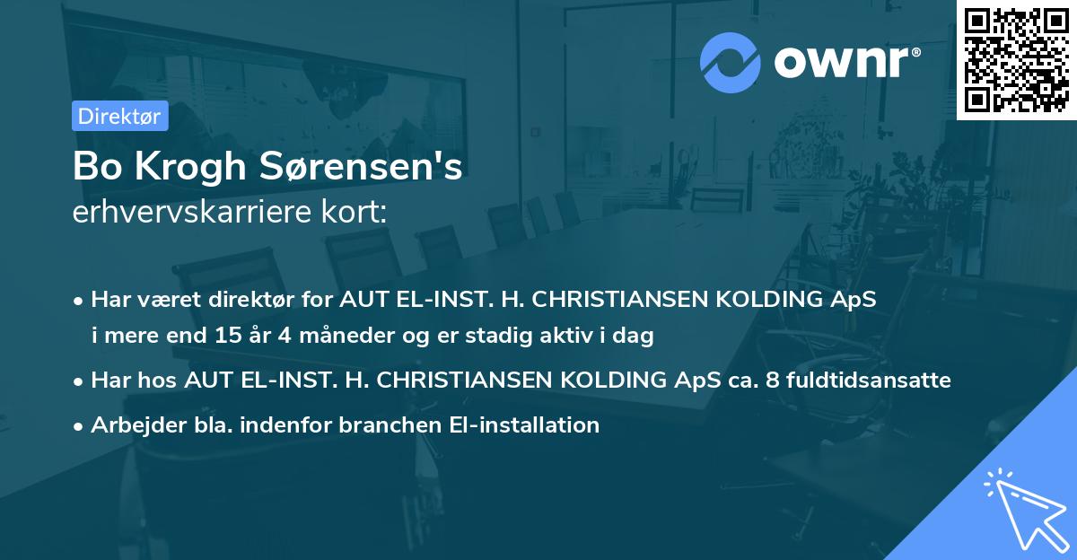 Bo Krogh Sørensen's erhvervskarriere kort