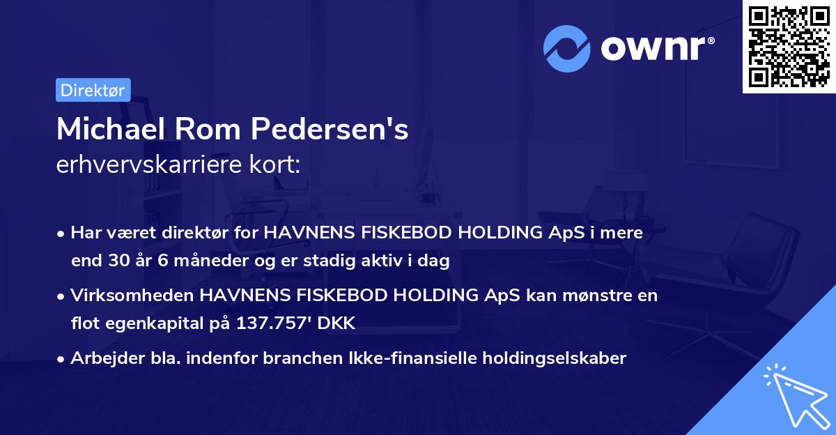 Michael Rom Pedersen's erhvervskarriere kort