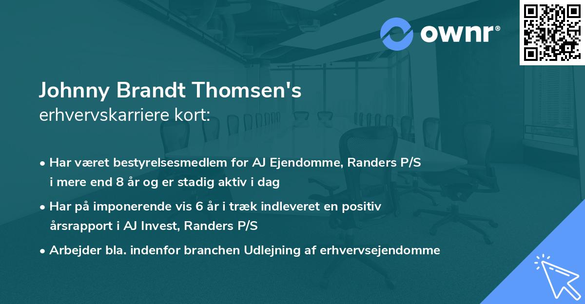 Johnny Brandt Thomsen's erhvervskarriere kort